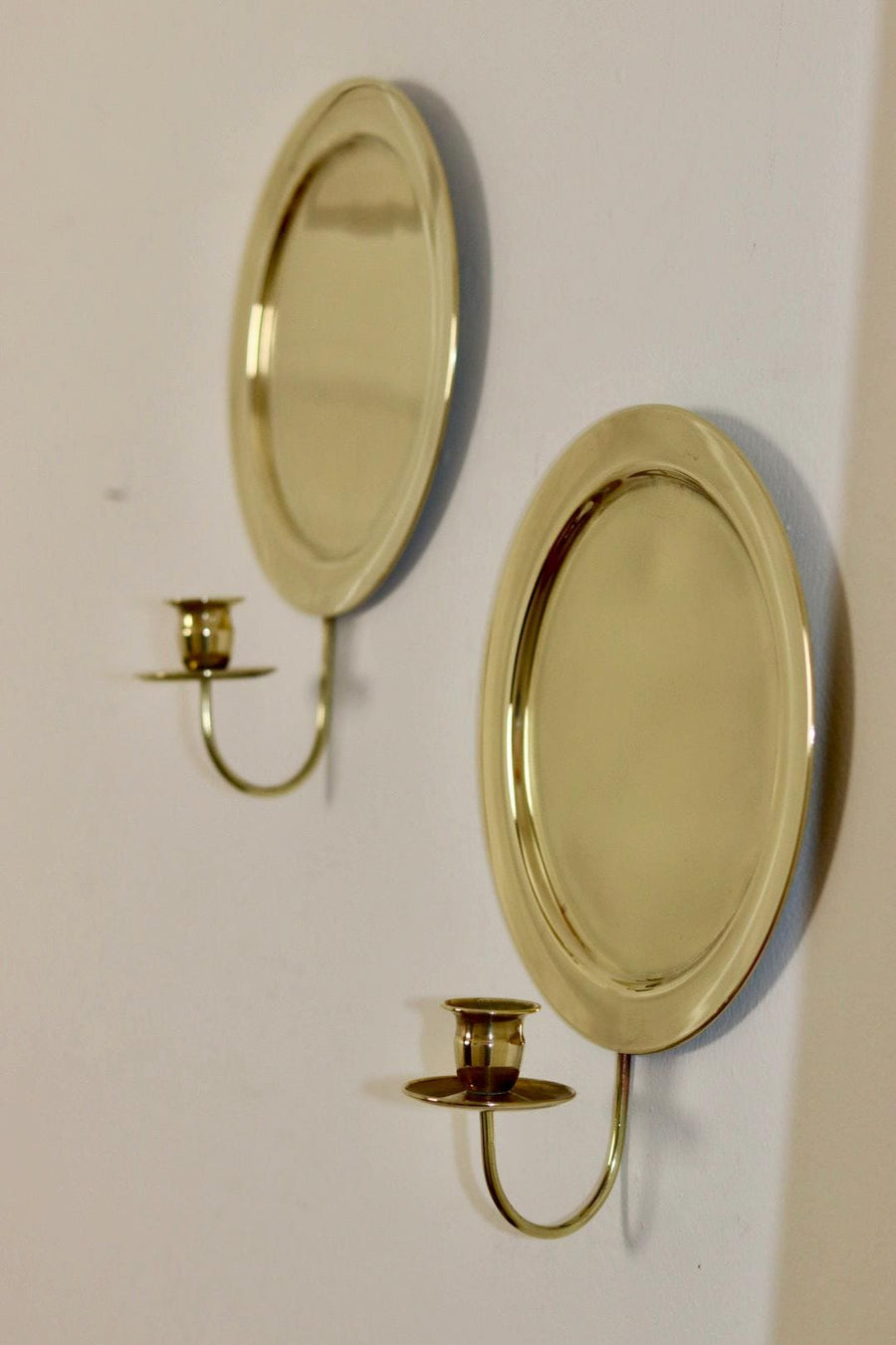 Pair Of Mid Century Swedish Brass Sconces