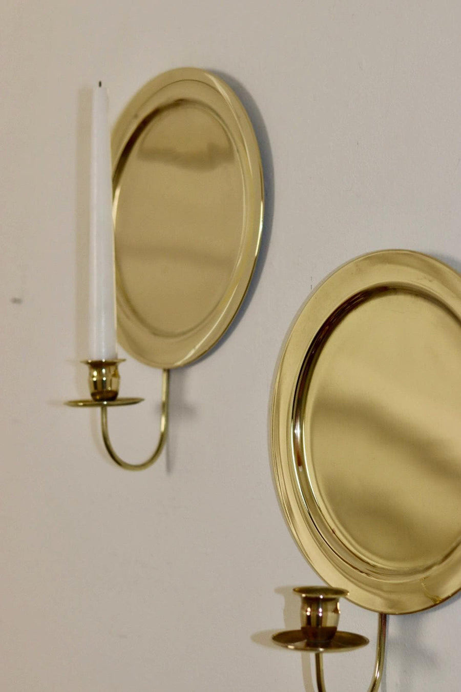 Pair Of Mid Century Swedish Brass Sconces