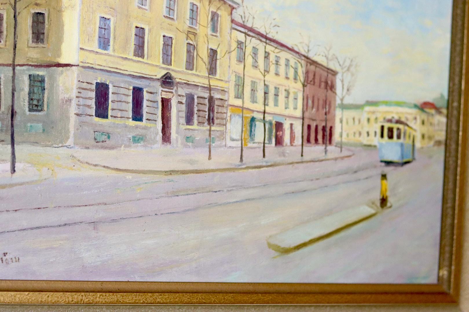 Swedish Mid-Century Oil On Canvas Painting "Gothenburg"--Vintage & Framed