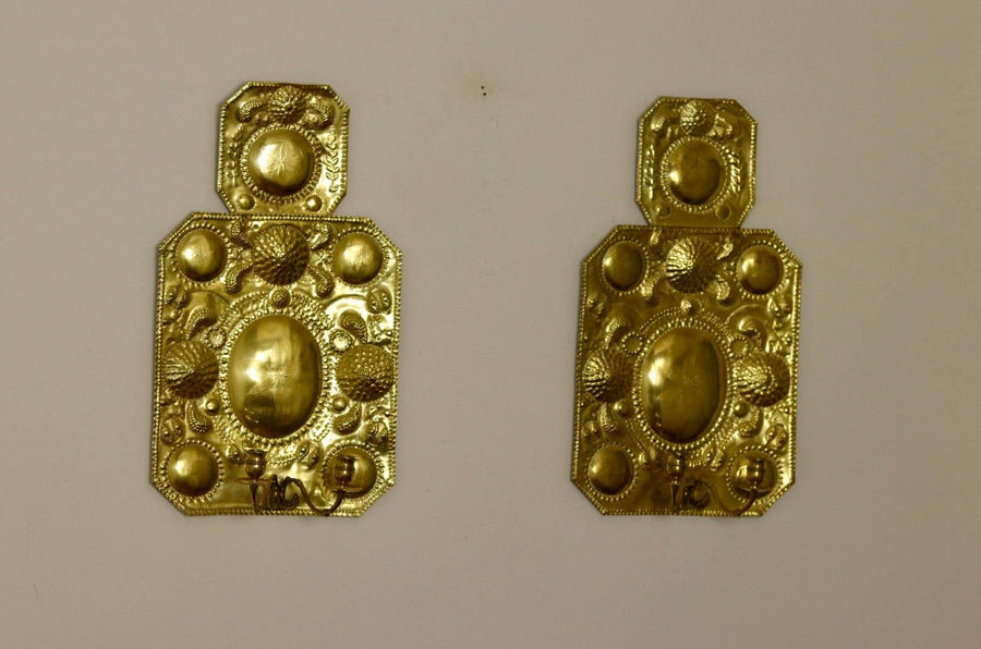 Pair of Large Swedish Brass Sconces