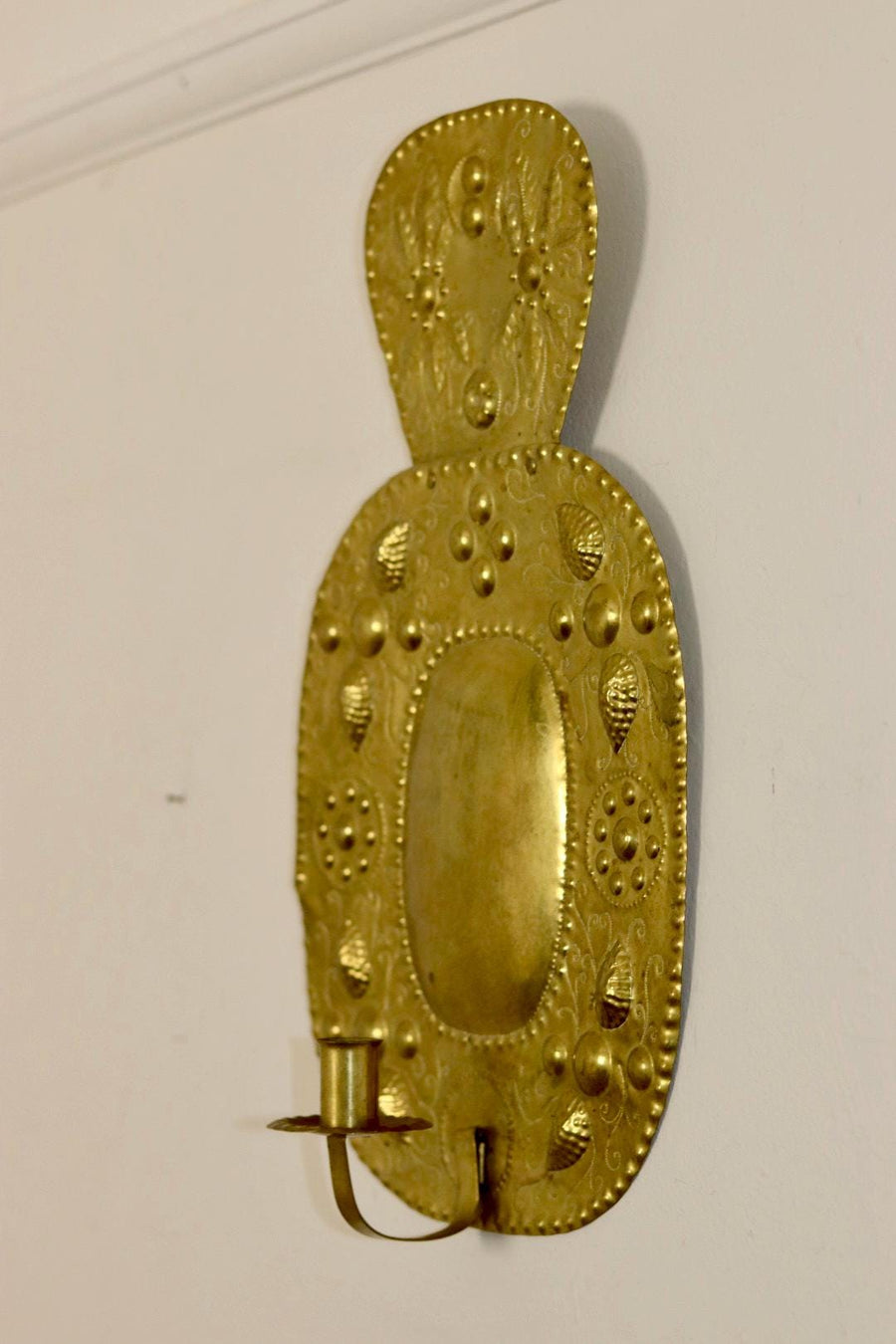 Baroque Style Large Mid-Century Brass Swedish Sconce
