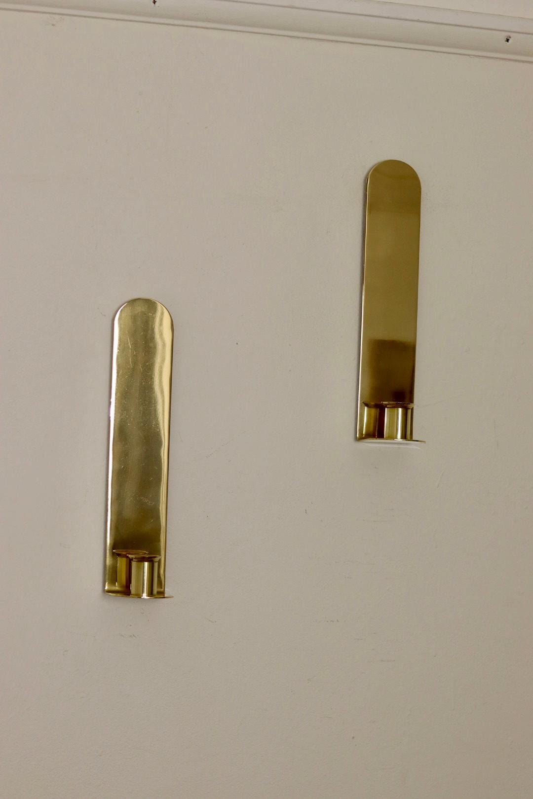 Pair Of Mid Century Swedish Brass Sconces