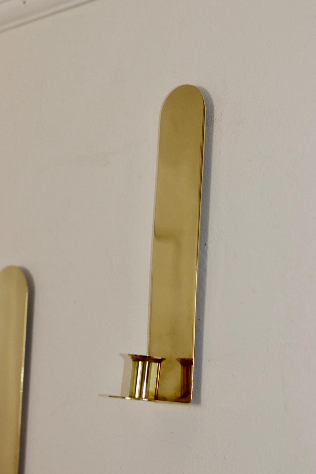 Pair Of Mid Century Swedish Brass Sconces