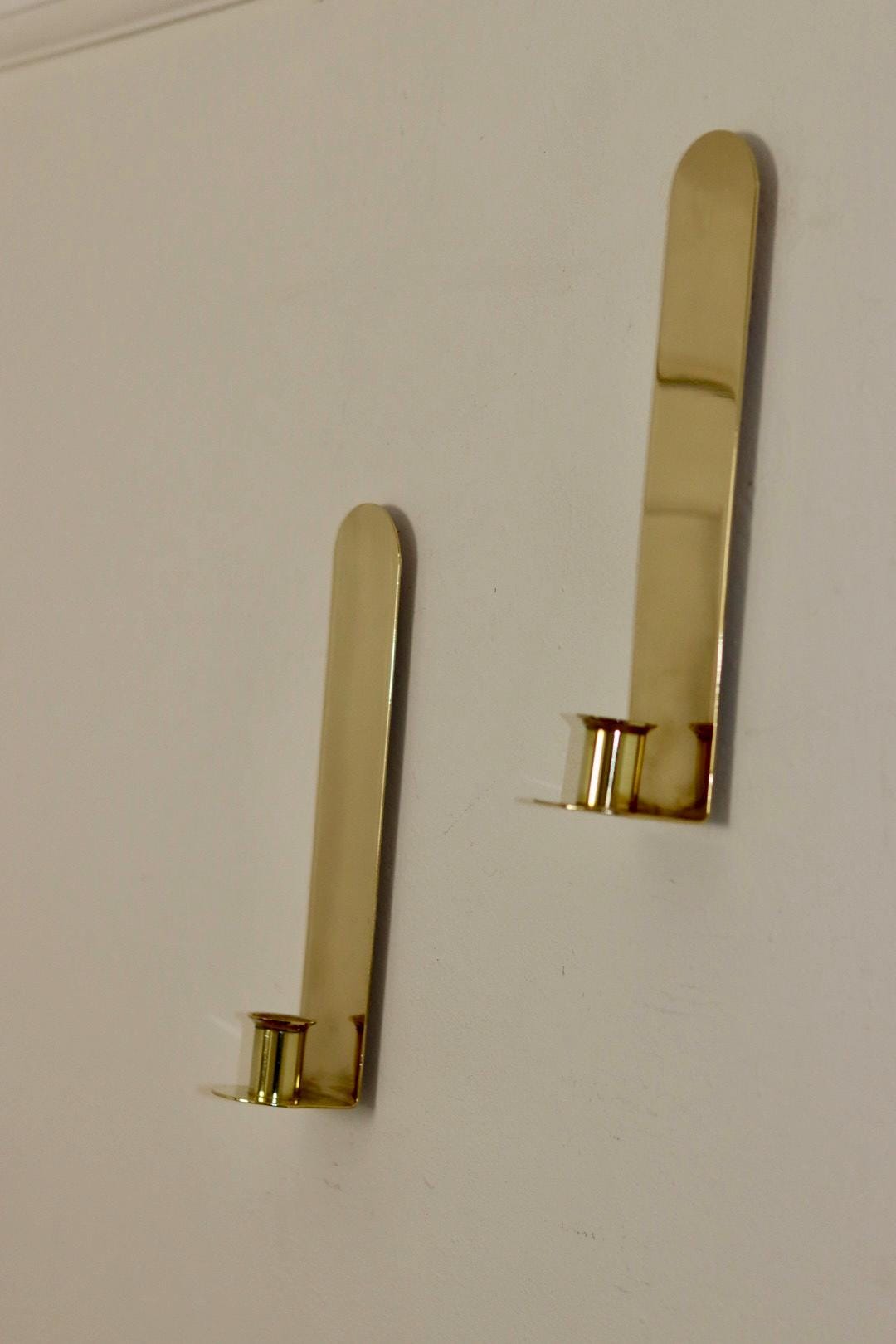 Pair Of Mid Century Swedish Brass Sconces