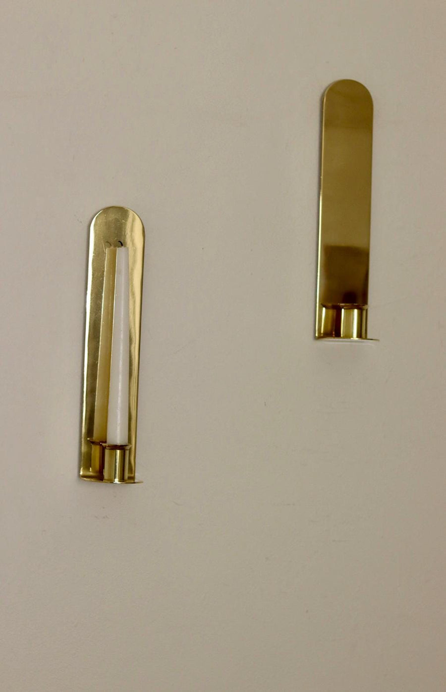 Pair Of Mid Century Swedish Brass Sconces