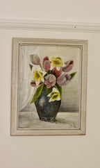 Swedish Oil On Panel Painting "Spring Bouquet"