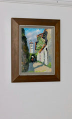 Swedish Oil On board Painting "Morcote" --Vintage & Framed