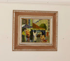 Original Swedish Oil on Panel "French Street Life"
