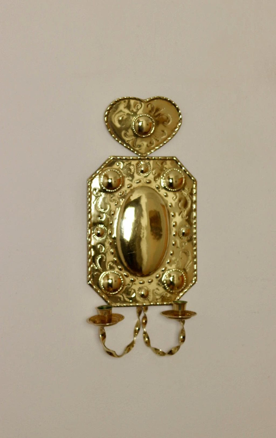 Large Pair Of Mid Century Swedish Brass Sconces