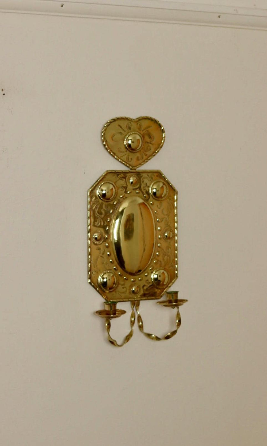 Large Pair Of Mid Century Swedish Brass Sconces