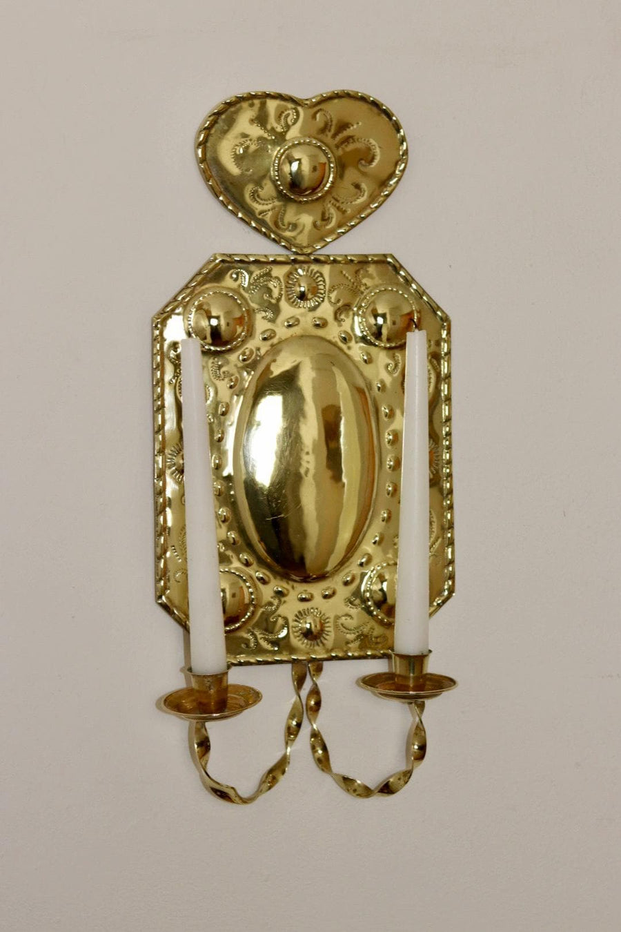 Large Pair Of Mid Century Swedish Brass Sconces