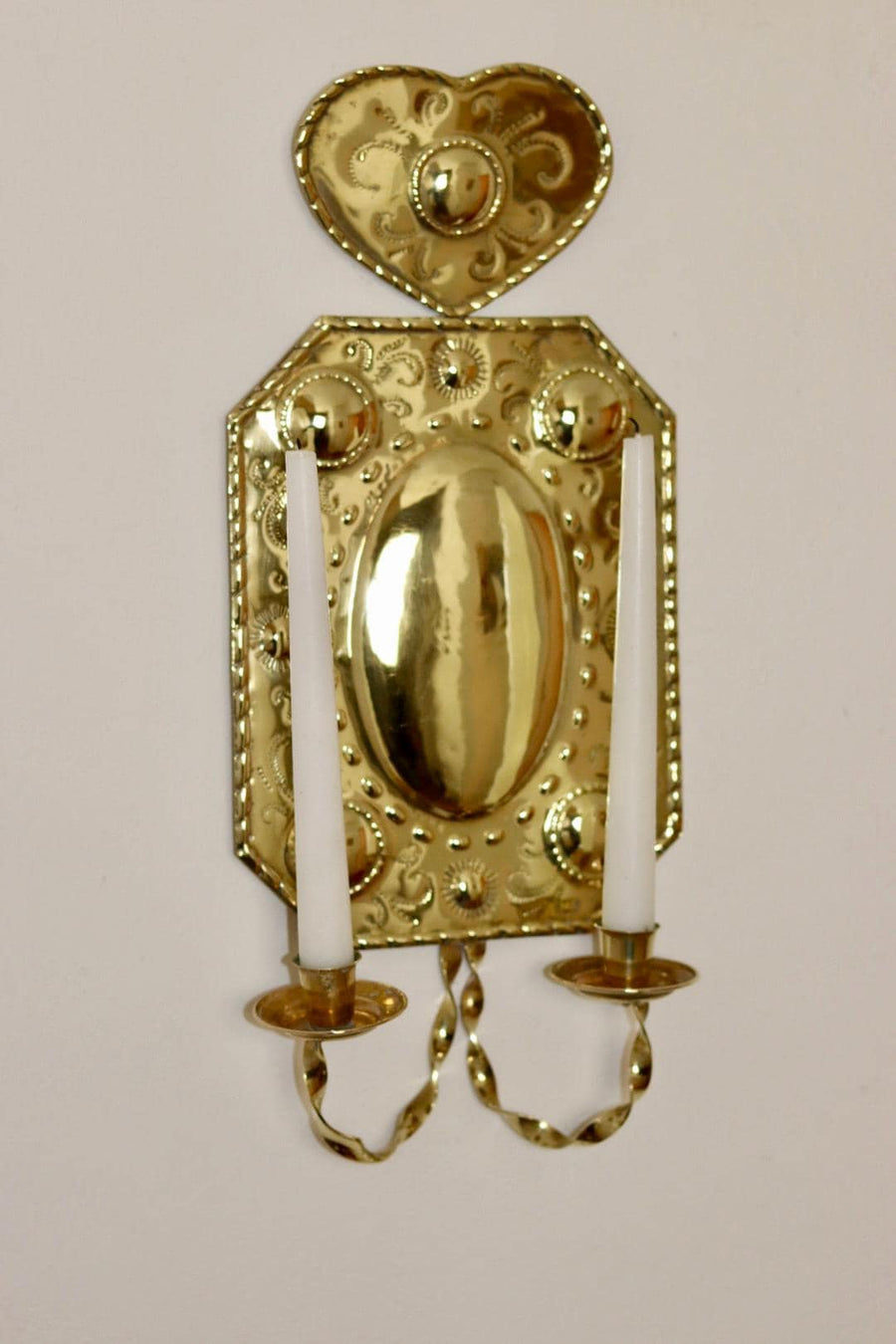 Large Pair Of Mid Century Swedish Brass Sconces