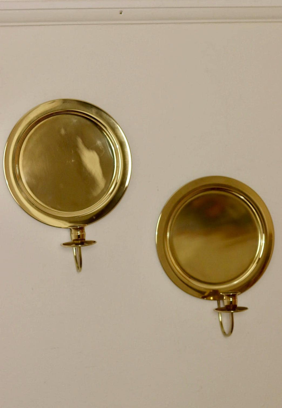 Pair Of Mid Century Swedish Brass Sconces
