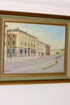 Swedish Mid-Century Oil On Canvas Painting "Gothenburg"--Vintage & Framed