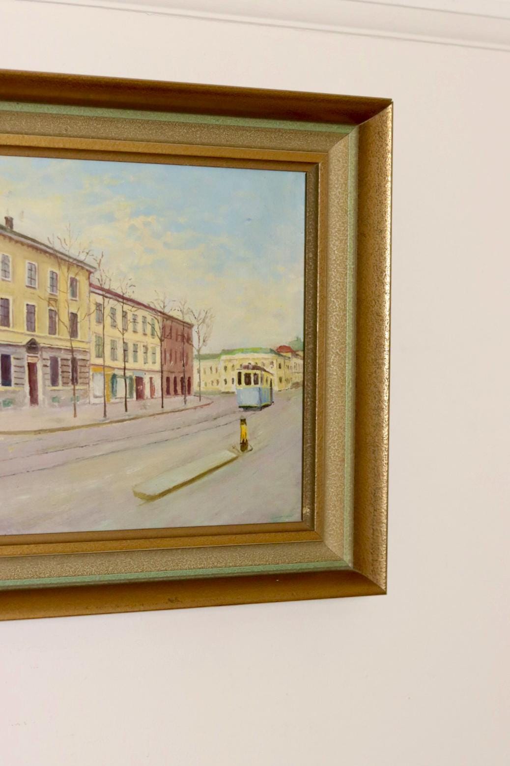 Swedish Mid-Century Oil On Canvas Painting "Gothenburg"--Vintage & Framed