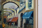 Swedish On Canvas Painting "City Scene with Arches"