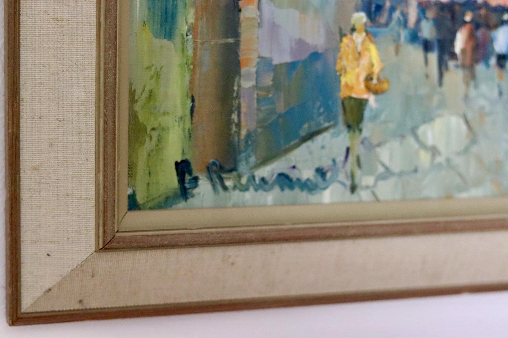 Swedish On Canvas Painting "City Scene with Arches"