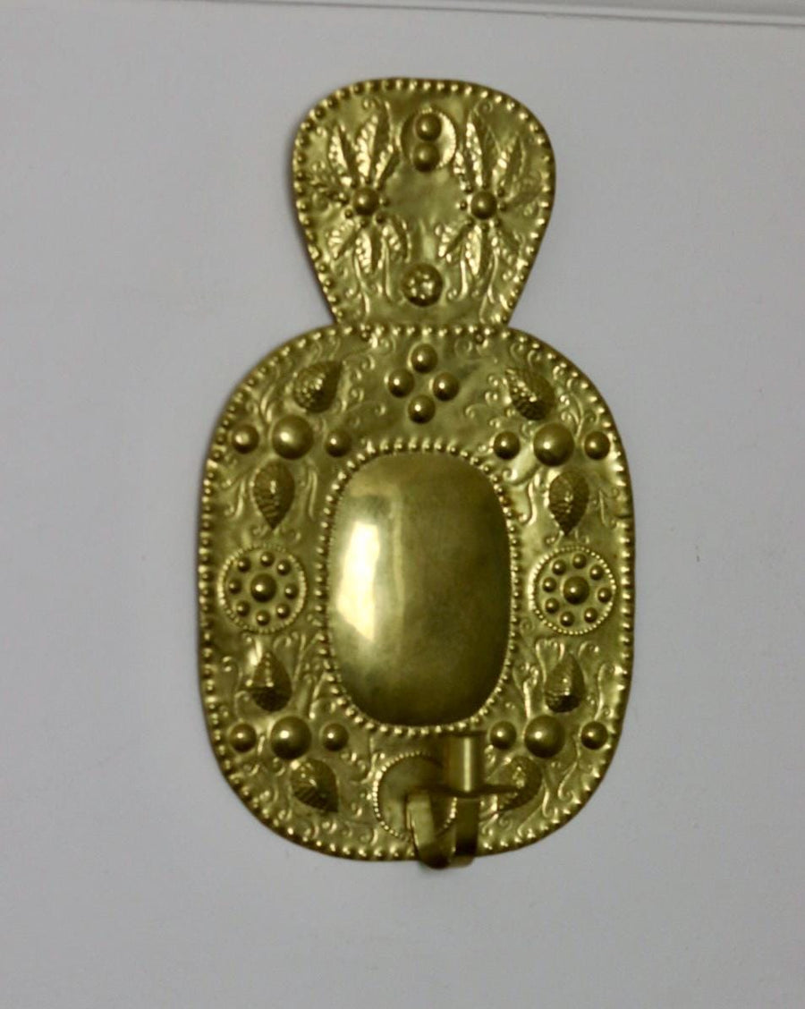Baroque Style Large Mid-Century Brass Swedish Sconce