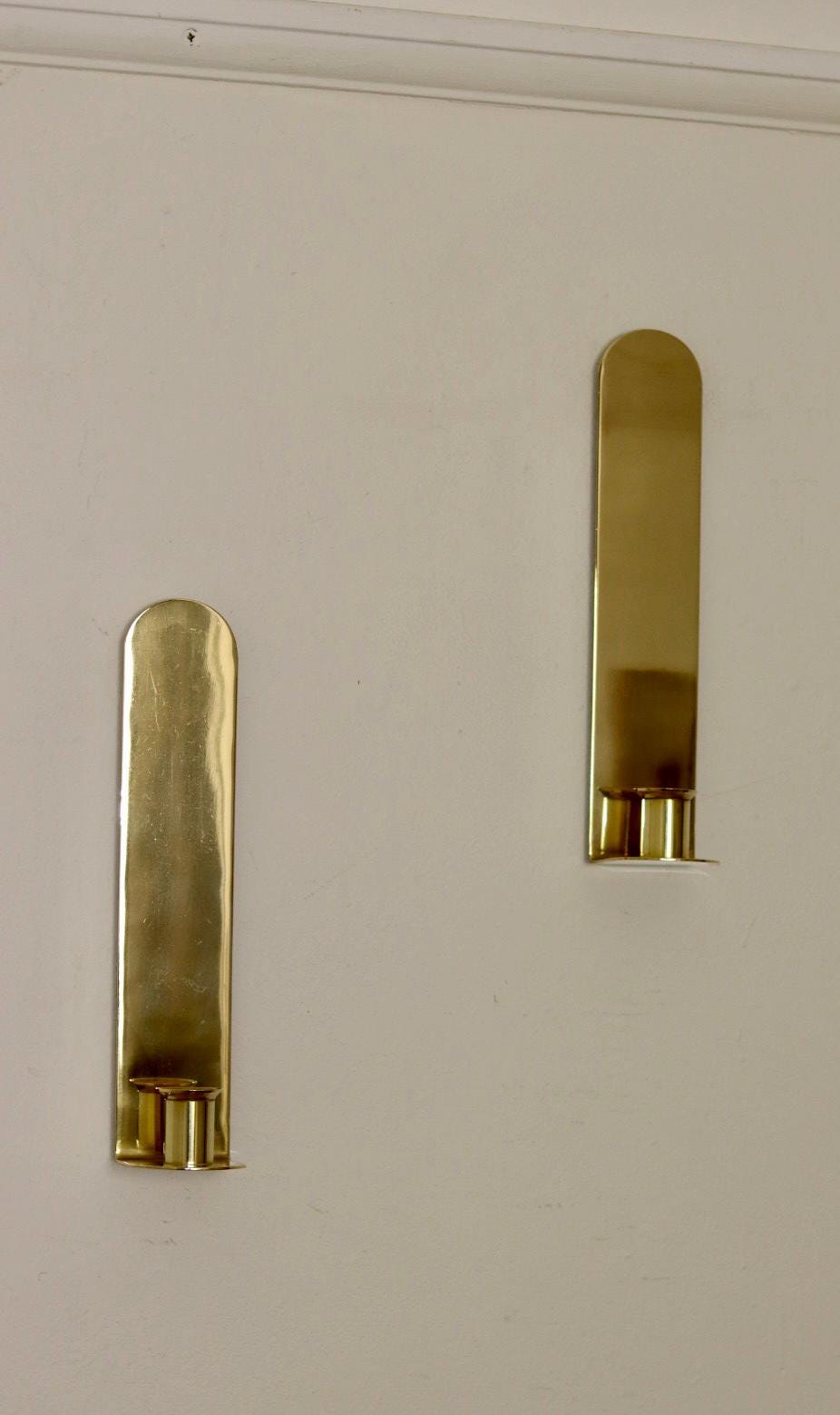 Pair Of Mid Century Swedish Brass Sconces