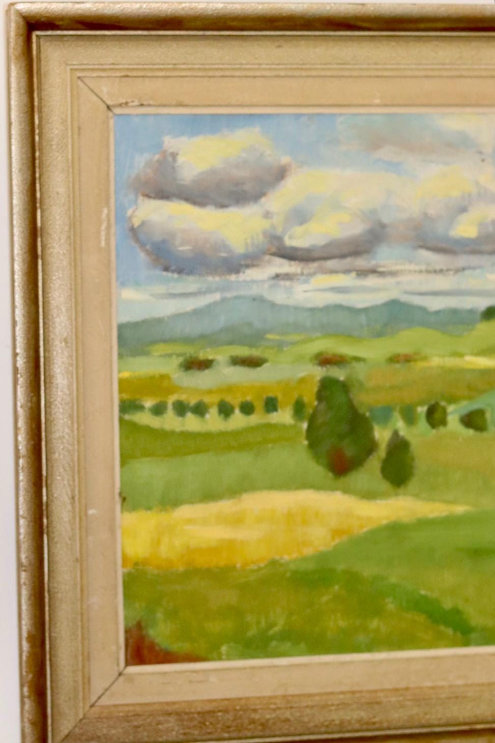 Original Swedish Mid-Century Oil On Panel Painting "Landscape"