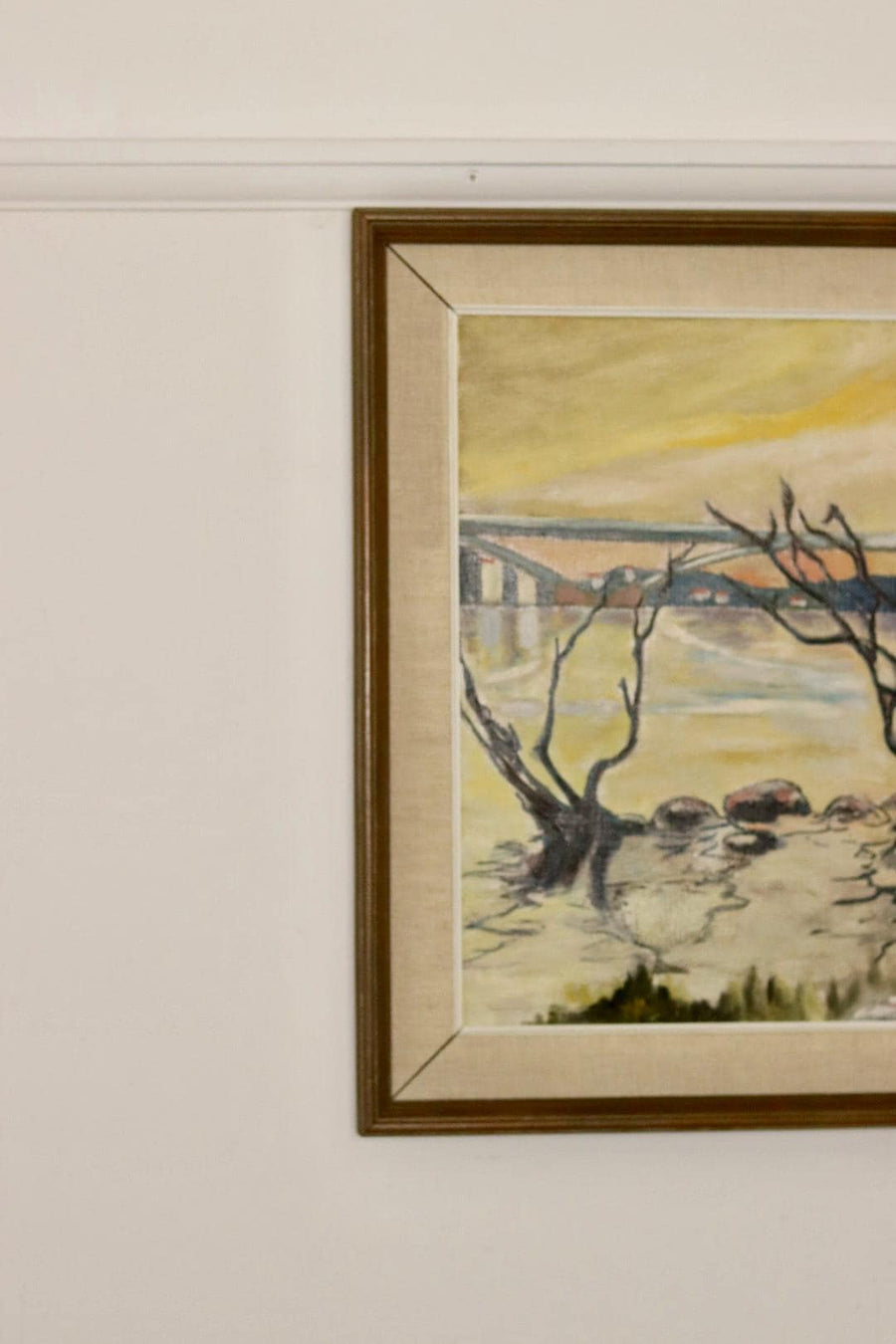 Original Swedish Oil On Canvas Painting "Water Side"
