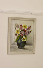 Swedish Oil On Panel Painting "Spring Bouquet"