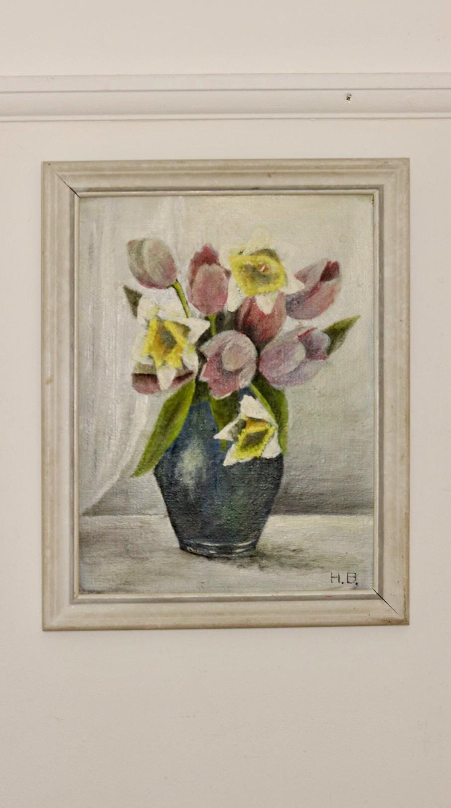 Swedish Oil On Panel Painting "Spring Bouquet"