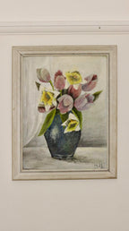 Swedish Oil On Panel Painting "Spring Bouquet"