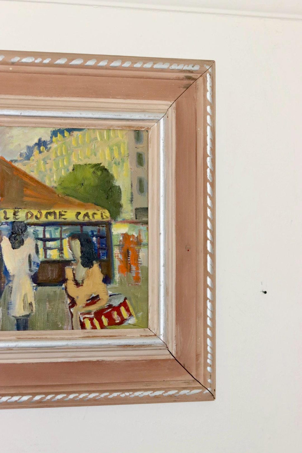 Original Swedish Oil on Panel "French Street Life"