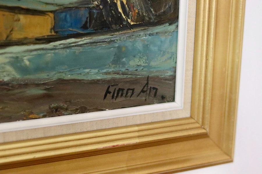 "Harbour Scene with Fishing Boat" by Finn Andersen