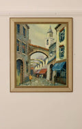 Swedish On Canvas Painting "City Scene with Arches"