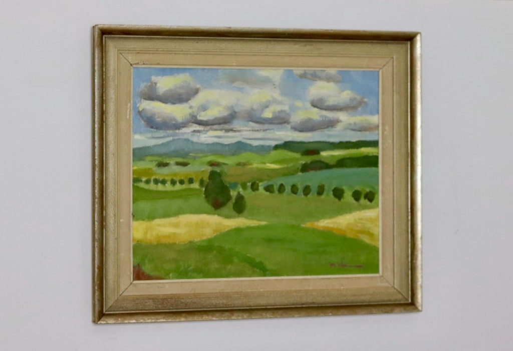 Original Swedish Mid-Century Oil On Panel Painting "Landscape"
