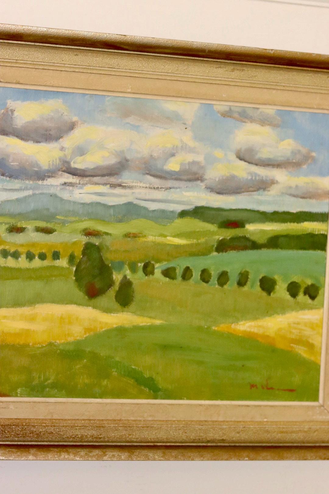 Original Swedish Mid-Century Oil On Panel Painting "Landscape"