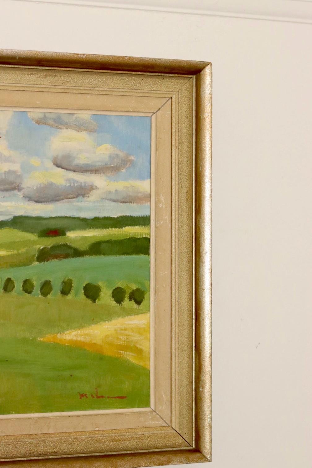Original Swedish Mid-Century Oil On Panel Painting "Landscape"
