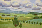 Original Swedish Mid-Century Oil On Panel Painting "Landscape"
