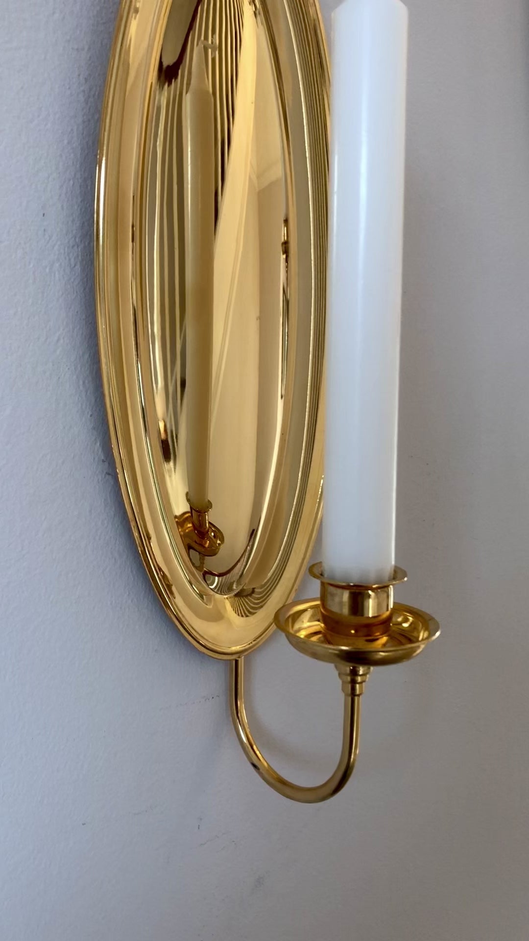 Pair of Mid-Century Swedish 24K Gold Plated Sconces by Scandia