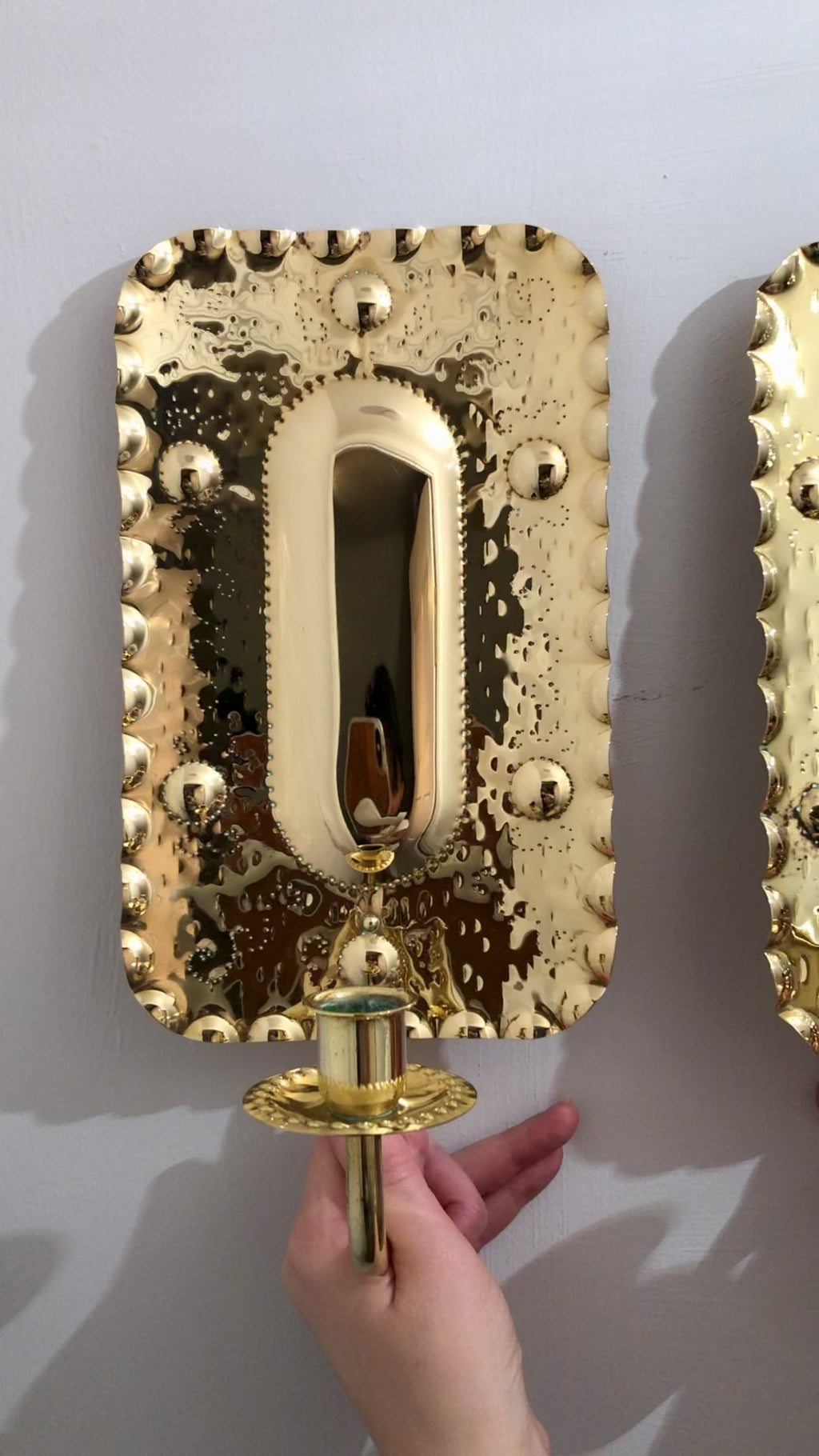Pair of Mid-Century Swedish Brass  Sconces by A Eriksson