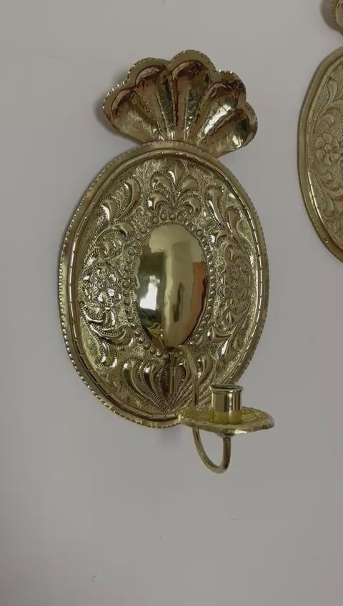 A Pair of baroque Swedish Brass Sconces