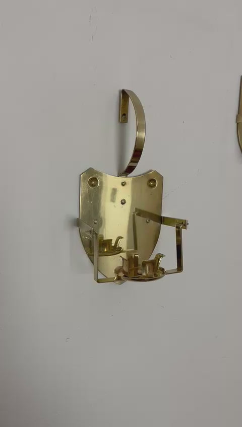 Pair Of Mid Century Swedish Brass Sconces