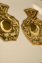 Pair Large baroque Style Mid Century Swedish Brass Sconces