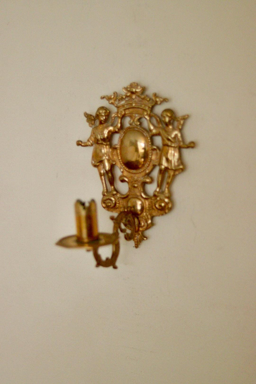Pair Of Large Mid Century Swedish Brass Sconces