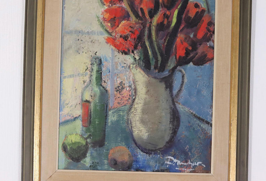 “Red Bouquet and Wine Bottle