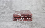 Set of 4 - Madeji Red Square Marble Coasters