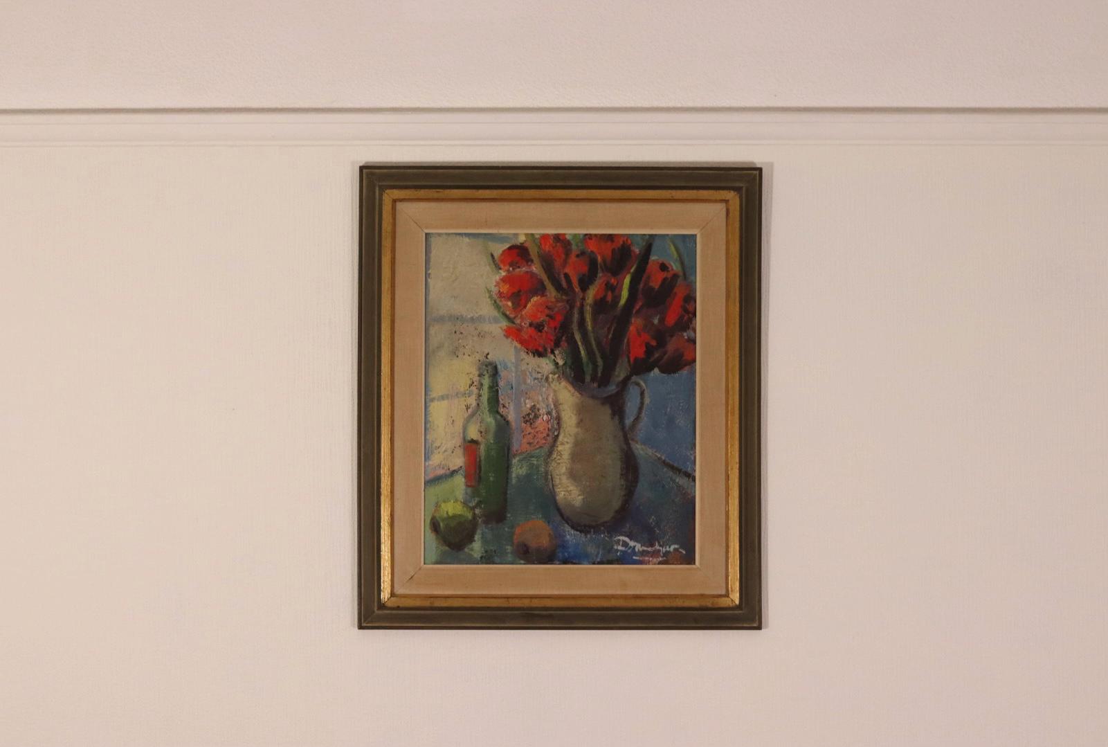 “Red Bouquet and Wine Bottle
