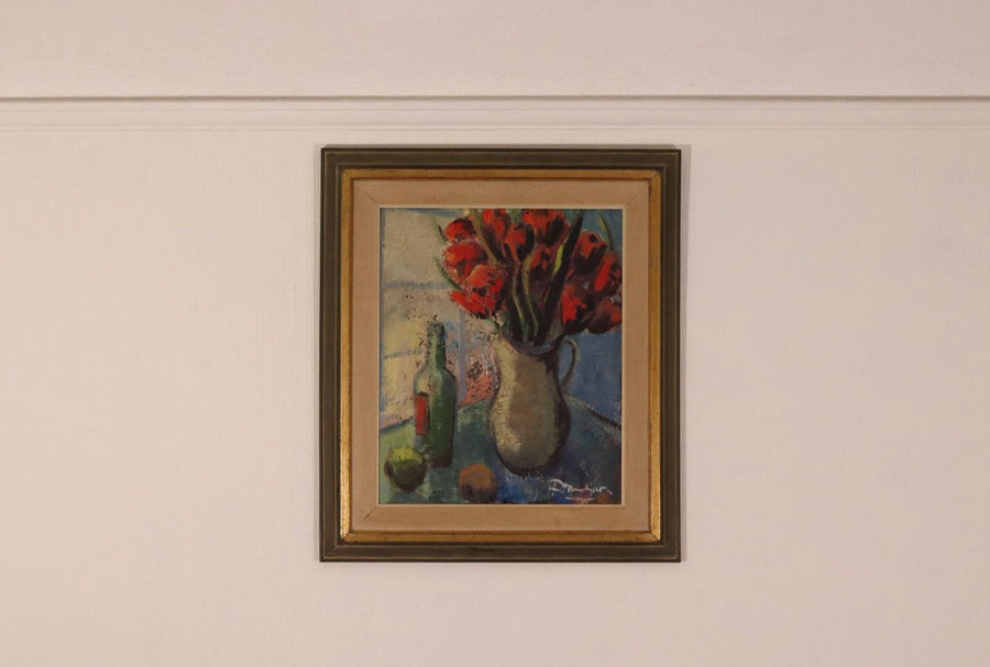 “Red Bouquet and Wine Bottle