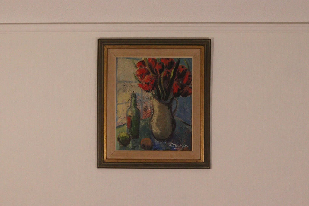“Red Bouquet and Wine Bottle