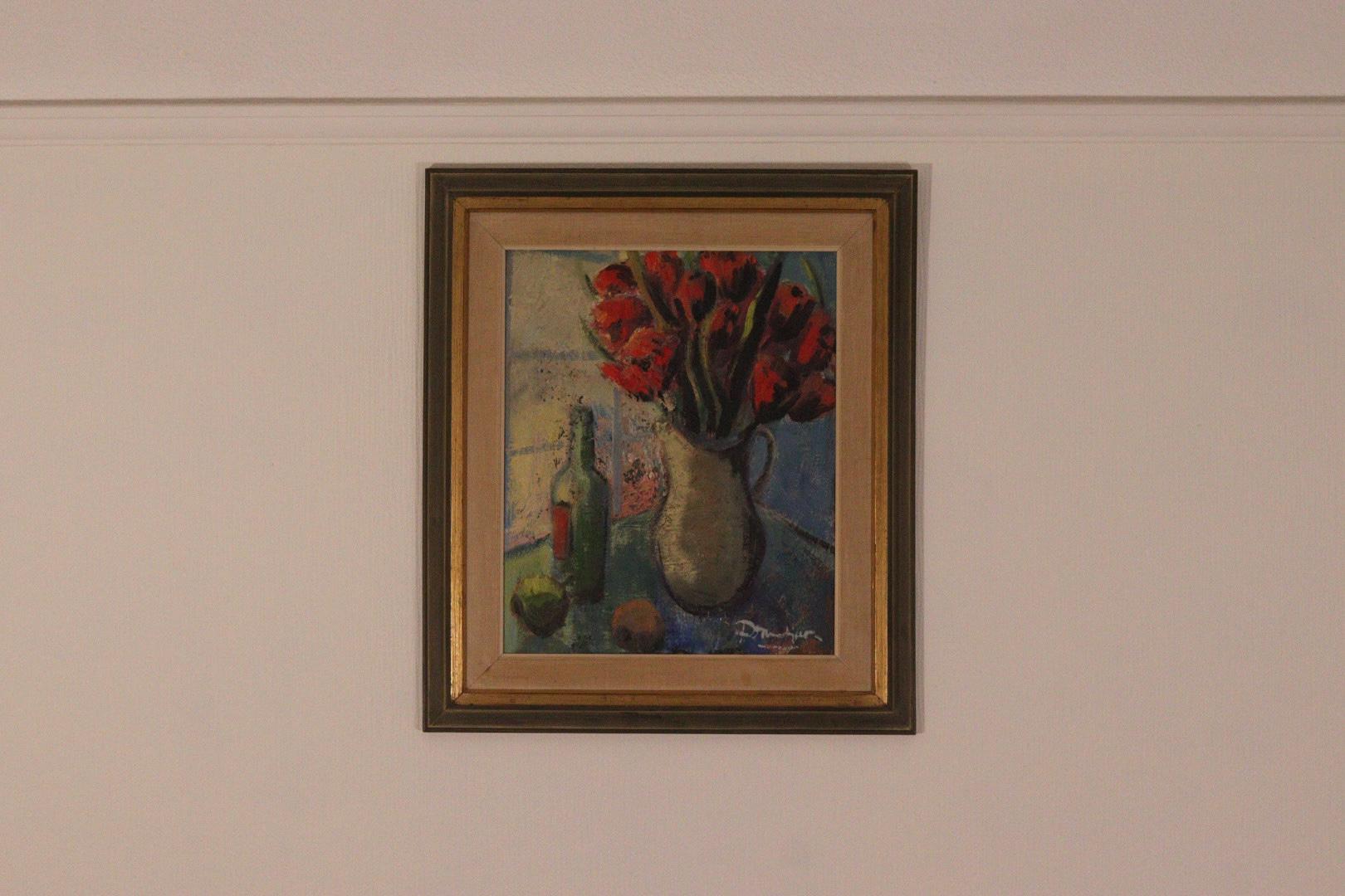 “Red Bouquet and Wine Bottle