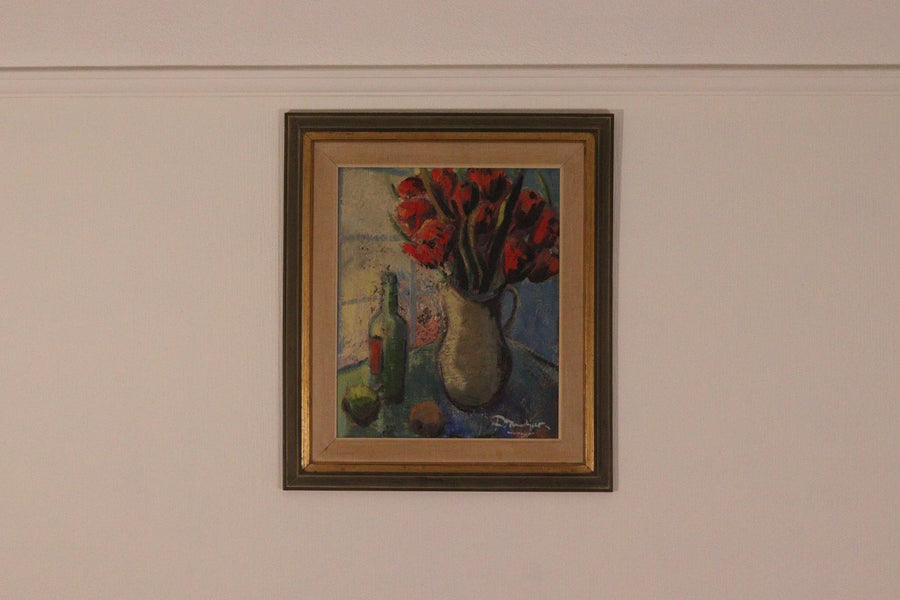 “Red Bouquet and Wine Bottle