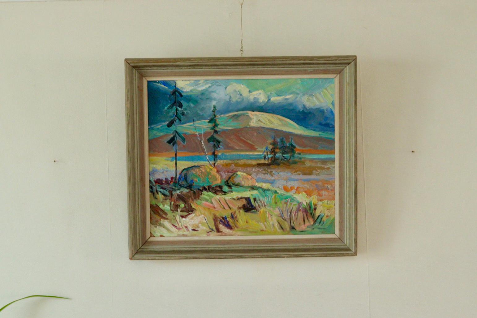 Original Mid Century Oil on Panel – “Landscape with Mountain”