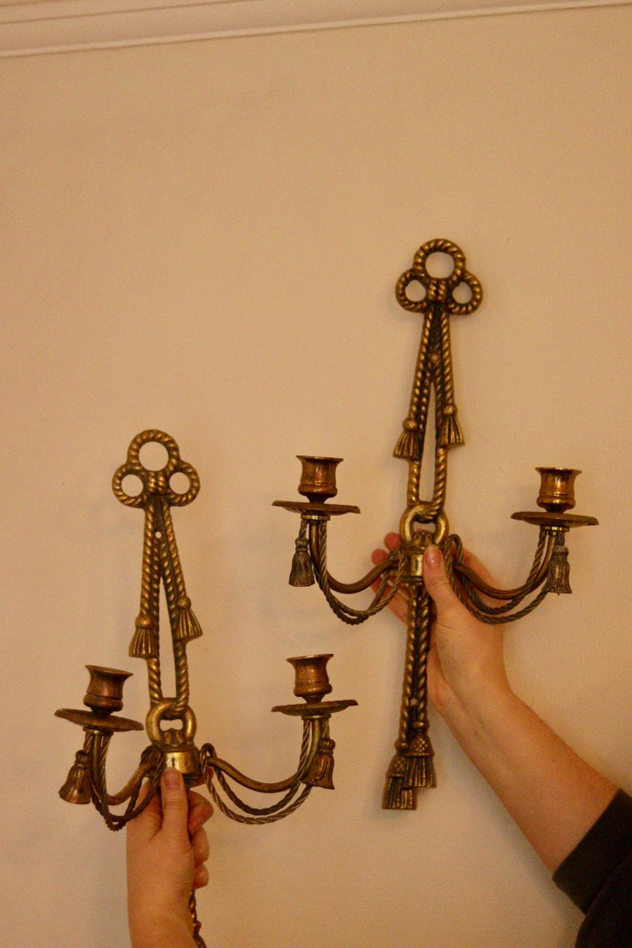 Pair of Vintage Brass Sconces